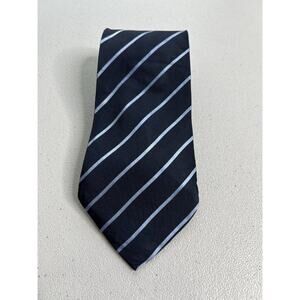 Banana Republic Blue and Gray Striped Pattern 100% Silk Designer Tie